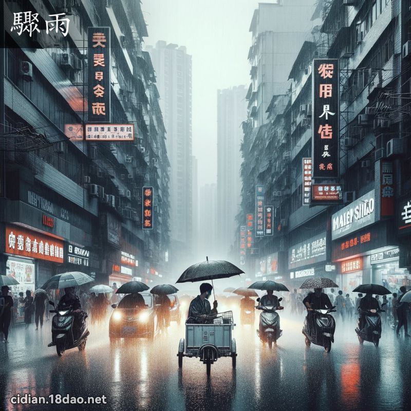 驟雨 - 國語辭典配圖