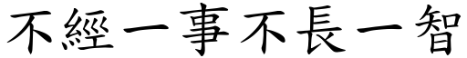 不经一事不长一智 (楷体矢量字库)