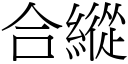 合縱 (宋體矢量字庫)