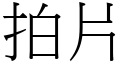 拍片 (宋體矢量字庫)