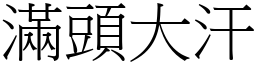 滿頭大汗 (宋體矢量字庫)