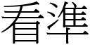 看準 (宋體矢量字庫)