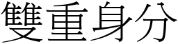 雙重身分 (宋體矢量字庫)