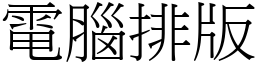 電腦排版 (宋體矢量字庫)