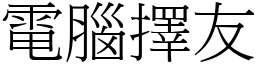 電腦擇友 (宋體矢量字庫)