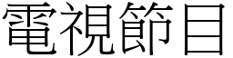 电视节目 (宋体矢量字库)